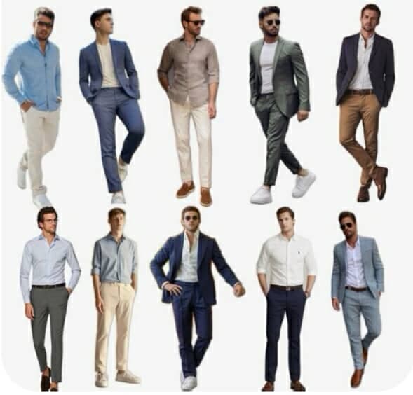 Kindly dress in refined formal or smart casual attire in earthy and neutral tones such as deep brown, warm beige, olive green, and champagne to complement the wedding motif.
